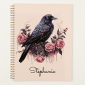 Moody Raven Vintage Roze Bloem Planner (Voorkant)