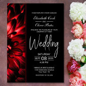 Moody Red Floral Wedding Kaart
