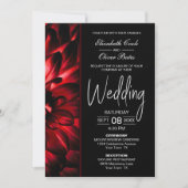 Moody Red Floral Wedding Kaart (Voorkant)