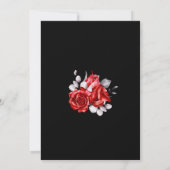 Moody Red Rose Floral Black Wedding Kaart (Achterkant)