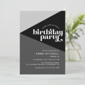 Moody Retro Cool Zwart & Wit Monochroom Verjaardag Kaart (Staand voorkant)