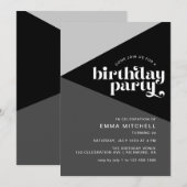 Moody Retro Cool Zwart & Wit Monochroom Verjaardag Kaart (Voorkant / Achterkant)