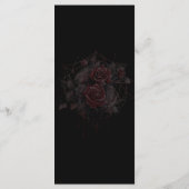 Moody Rode Bloemen Schedel Elegant Gotische Bruilo Menu (Achterkant)