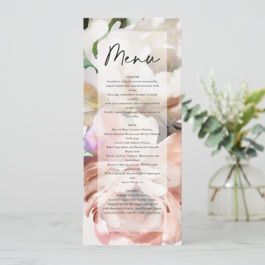 Moody roemeense pinda's florisch botanisch menu (Staand voorkant)