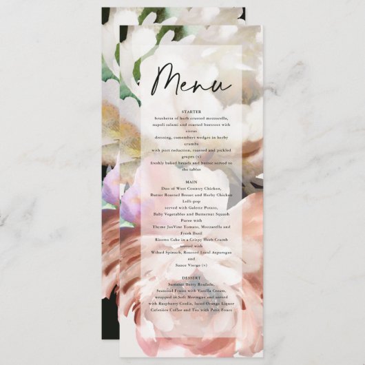 Moody roemeense pinda's florisch botanisch menu (Voorkant / Achterkant)