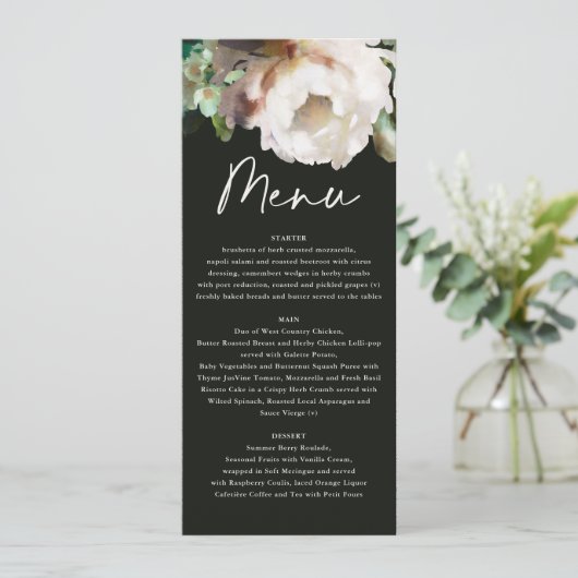 Moody roemeense pinda's florisch botanisch menu (Staand voorkant)