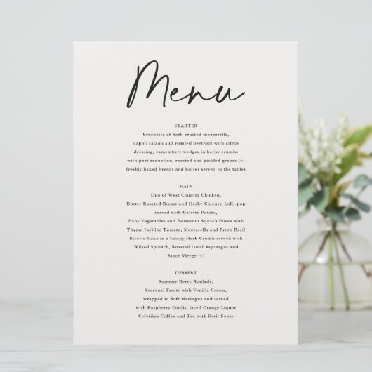 Moody roemeense pinda's florisch botanisch menu (Staand voorkant)