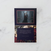 Moody Romantic Dark Floral Gothic Photo Wedding Bedankkaart (Binnen)