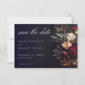 Moody Romantic Dark Floral Gothic Photo Wedding Save The Date (Voorkant)