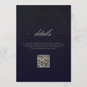 Moody Romantic Dark Floral Gothic QR Code Wedding Kaart (Achterkant)