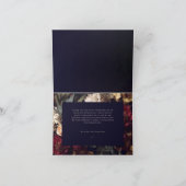 Moody Romantic Dark Floral Gothic Wedding Bedankkaart (Binnen)