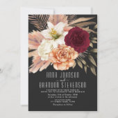 Moody Romantic Floral Wedding Kaart (Voorkant)