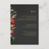 Moody Romantic Gothic Reds Floral Wedding Details Informatiekaartje (Voorkant)