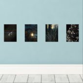 Moody Romantic Nature Wall Art Set of Four Posters (Houten vloer)