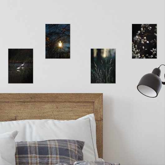 Moody Romantic Nature Wall Art Set of Four Posters (Slaapkamer)
