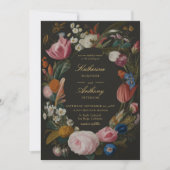 Moody Romantisch Bloemen Lijst Dreamy Bruiloft Kaart (Voorkant)