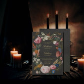 Moody Romantisch Bloemen Lijst Dreamy Bruiloft Kaart