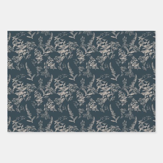 Moody & Romantisch Donkere Wildbloem Inpakpapier Vel (Voorkant 3)