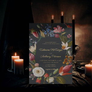 Moody Romantisch Gothic Donker Bloemen Lijst Bruil Kaart