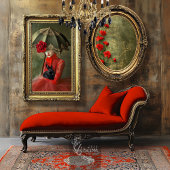 Moody Romantisch Parasol Portret & Zwart Konijn Tissuepapier