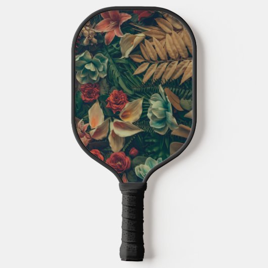 Moody Romantisch Tropisch Goud Bloemen Pickleball Paddle (Achterkant)