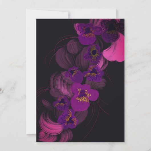 Moody Romantische Paarse Orchideeën Donker Bloemen Kaart (Achterkant)