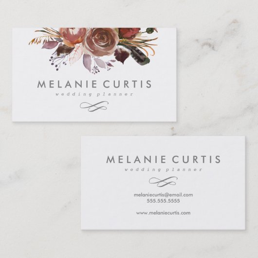 Moody Roos Floral Visitekaartje (Voorkant / Achterkant)