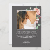 Moody Roos | Romantische lente-Floral bruiloft Bedankkaart (Achterkant)