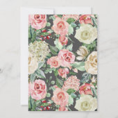 Moody Roos | Romantische lente-Floral bruiloft Kaart (Achterkant)