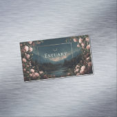 Moody Rose Floral and Twilight Mountain Landscape Magnetisch Visitekaartje (Voorbeeld)