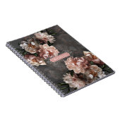 Moody roze bloemen  zwendels Elegant Custom Notitieboek (Rechterzijde)