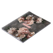 Moody roze bloemen  zwendels Elegant Custom Notitieboek (Linkerzijde)