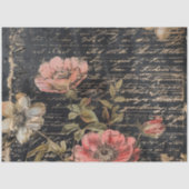 Moody roze en witte bloemen papavers tissuepapier (Voorkant)