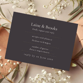 Moody RSVP Kaart | Minimaal Elegante Trouwdag