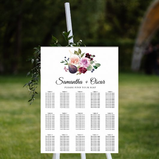 Moody & Rustic Burgundy Waterverf Bloemen & Bes Poster