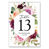 Moody & Rustic Burgundy Waterverf Floral Lijst Kaart (Voorkant)