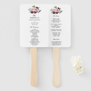 Moody & Rustic Burgundy Waterverf Flowers & Berry Handwaaier
