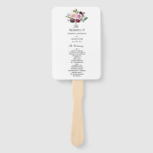 Moody & Rustic Burgundy Waterverf Flowers & Berry Handwaaier (Voorkant)