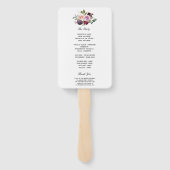 Moody & Rustic Burgundy Waterverf Flowers & Berry Handwaaier (Achterkant)