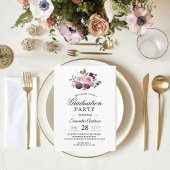 Moody & Rustic Burgundy Waterverf Flowers & Berry Kaart