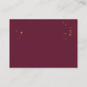 Moody & Rustic Burgundy Waterverf Flowers & Leaf Informatiekaartje (Achterkant)