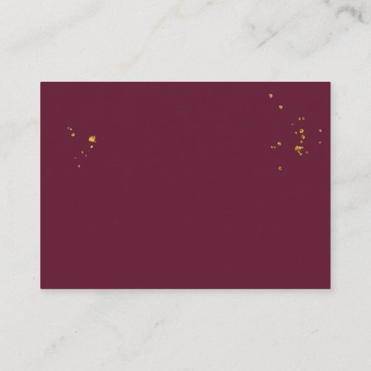 Moody & Rustic Burgundy Waterverf Flowers & Leaf Informatiekaartje (Achterkant)