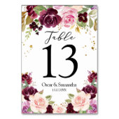 Moody & Rustic Burgundy Waterverf Flowers & Leaf Kaart (Achterkant)