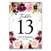 Moody & Rustic Burgundy Waterverf Flowers & Leaf Kaart (Voorkant)