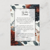 Moody Rustic Fall Florals Wedding Informatiekaartje (Voorkant)