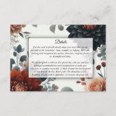 Moody Rustic Fall Florals Wedding Informatiekaartje (Voorkant)