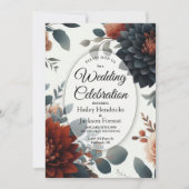 Moody Rustic Fall Florals Wedding Kaart (Voorkant)