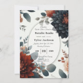 Moody Rustic Fall Florals Wedding Kaart (Voorkant)
