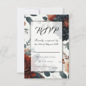 Moody Rustic Fall Florals Wedding RSVP (Voorkant)