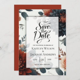 Moody Rustic Fall Florals Wedding Save The Date